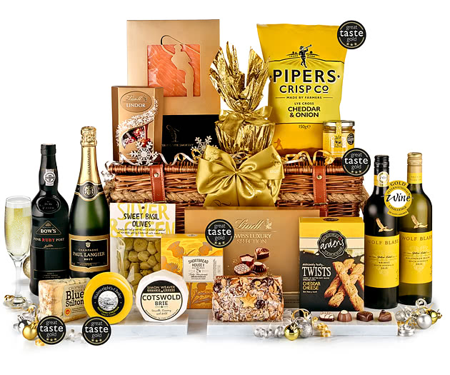 Christmas Star Hamper With Champagne